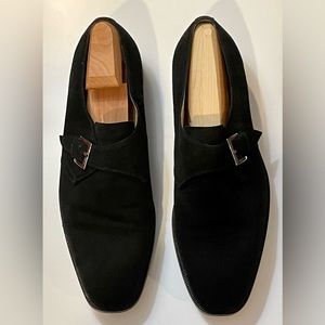 Men’s Botticelli Black Suede Monk Strap Dress Shoes Size: 11.5